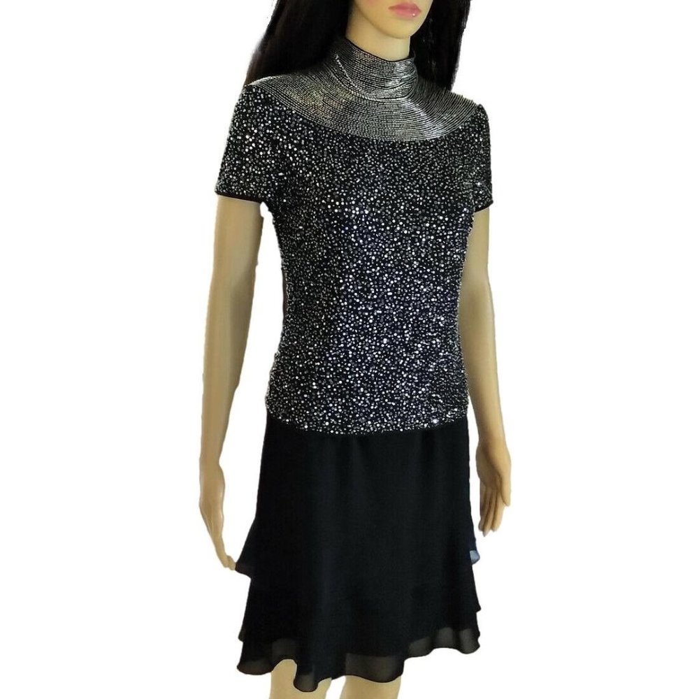 Escada Sequin Runway Couture Silver Sequins Beade… - image 6